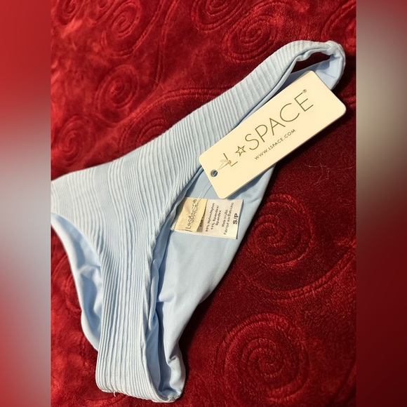 NWT L*SPACE Pointelle Rib Siren Bikini Top & Pointelle Rib Cabana Bikini Bottom - Picture 6 of 9